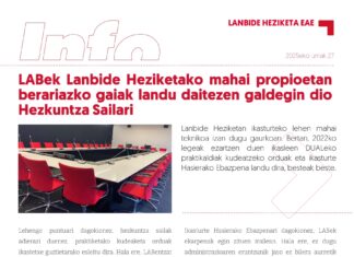 EAEko Lanbide Heziketa: LABek Lanbide Heziketako mahai propioetan berariazko gaiak landu daitezen galdegin dio Hezkuntza Sailari