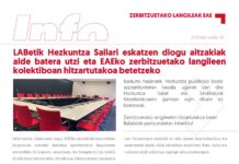 EAEko zerbitzuetako langileak: LABetik Hezkuntza Sailari eskatzen diogu aitzakiak alde batera utzi eta EAEko zerbitzuetako langileen kolektiboan hitzartutakoa betetzeko