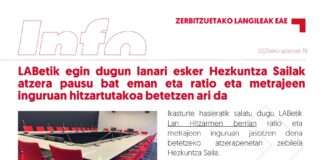 EAEko zerbitzuetako langileak: LABetik egin dugun lanari esker Hezkuntza Sailak atzera pausu bat eman eta ratio eta metrajeen inguruan hitzartutakoa betetzen ari da
