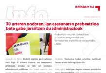 EAEko Irakasleak: 30 urteren ondoren, lan osasunaren prebentzioa bete gabe jarraitzen du administrazioak