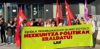 LABek ez du parte hartuko bihar egingo den segregazio mahaiaren bileran Jaurlaritzak Hezkuntza Legearen aldekotasuna inposatu nahi baitigu