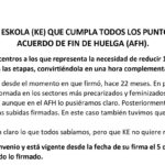 Centros de enseñanza de Iniciativa Social: Exigimos a Kristau Eskola que cumpla todos los puntos acordados en el Acuerdo de Fin de Huelga