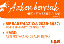 Azken Berriak: Birbaremazioa 2026-2027 eta HABE