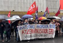 Gizarte Ekimeneko Ikastetxeak: Bilbon mobilizatu gara, negoziazio mahaira sartu aurretik, epaia bete dezatela eskatzeko