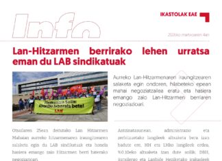 EAEko Ikastolak: Lan-Hitzarmen berrirako lehen urratsa eman du LAB sindikatuak