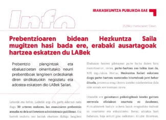 Prebentzioaren bidean Hezkuntza Saila mugitzen hasi bada ere, erabaki ausartagoak hartzea eskatzen du LABek