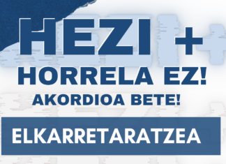 EAEko Irakasleak: HEZI+ horrela ez! Akordioa bete! sinadura bilketa eta elkarretaratzea
