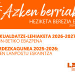 Azken Berriak: 2026-2027 LAL eta Ordezkagunea