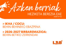Azken Berriak: 2026-2027 Esleipenak eta Birbaremazioa