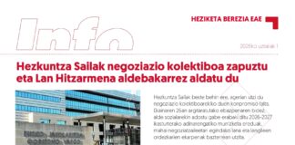 EAEko Heziketa Berezia: Hezkuntza Sailak negoziazio kolektiboa zapuztu eta Lan Hitzarmena aldebakarrez aldatu du
