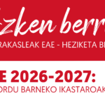 Azken Berriak: IRALE 2026-2027. Irakastordu barneko ikastaroak